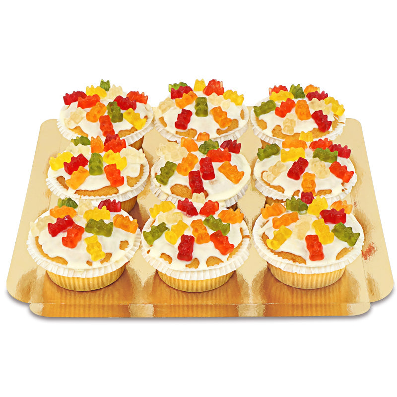 Muffins mit HARIBO® Goldbären zum Wunschtermin bestellen 🍰 deinetorte.de