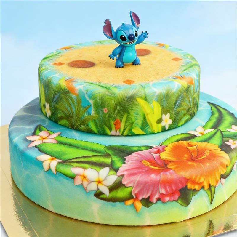 Stitch® auf 2-stöckiger Tropenstrand-Torte