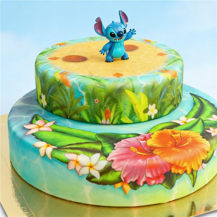 Stitch® auf 2-stöckiger Tropenstrand-Torte