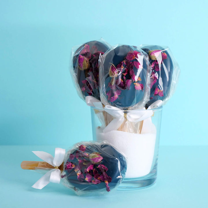 Blaue Rosenblüten Cake-Popsicle (10 Stück)