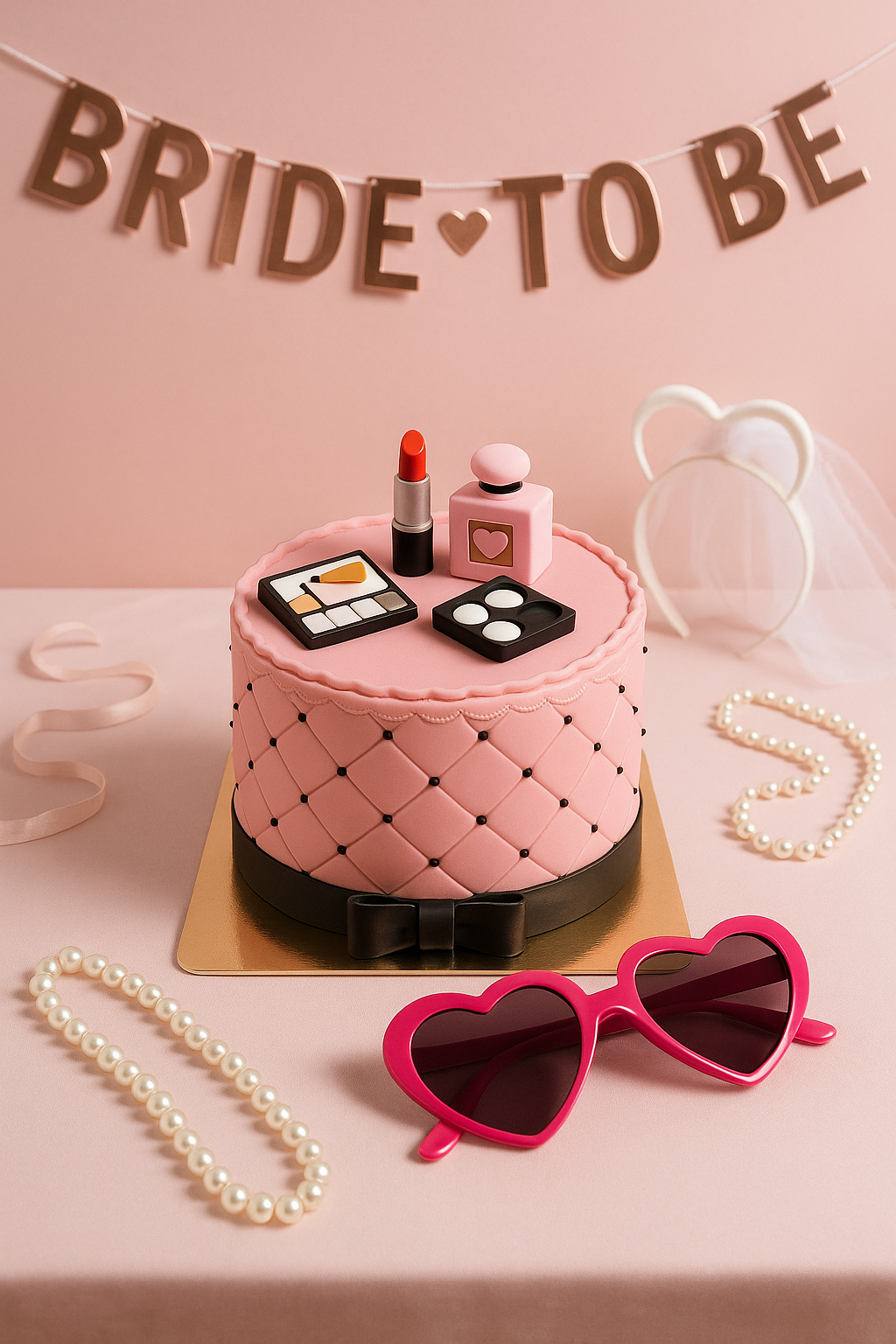 Deluxe Make-Up Torte mit schwarzem Band