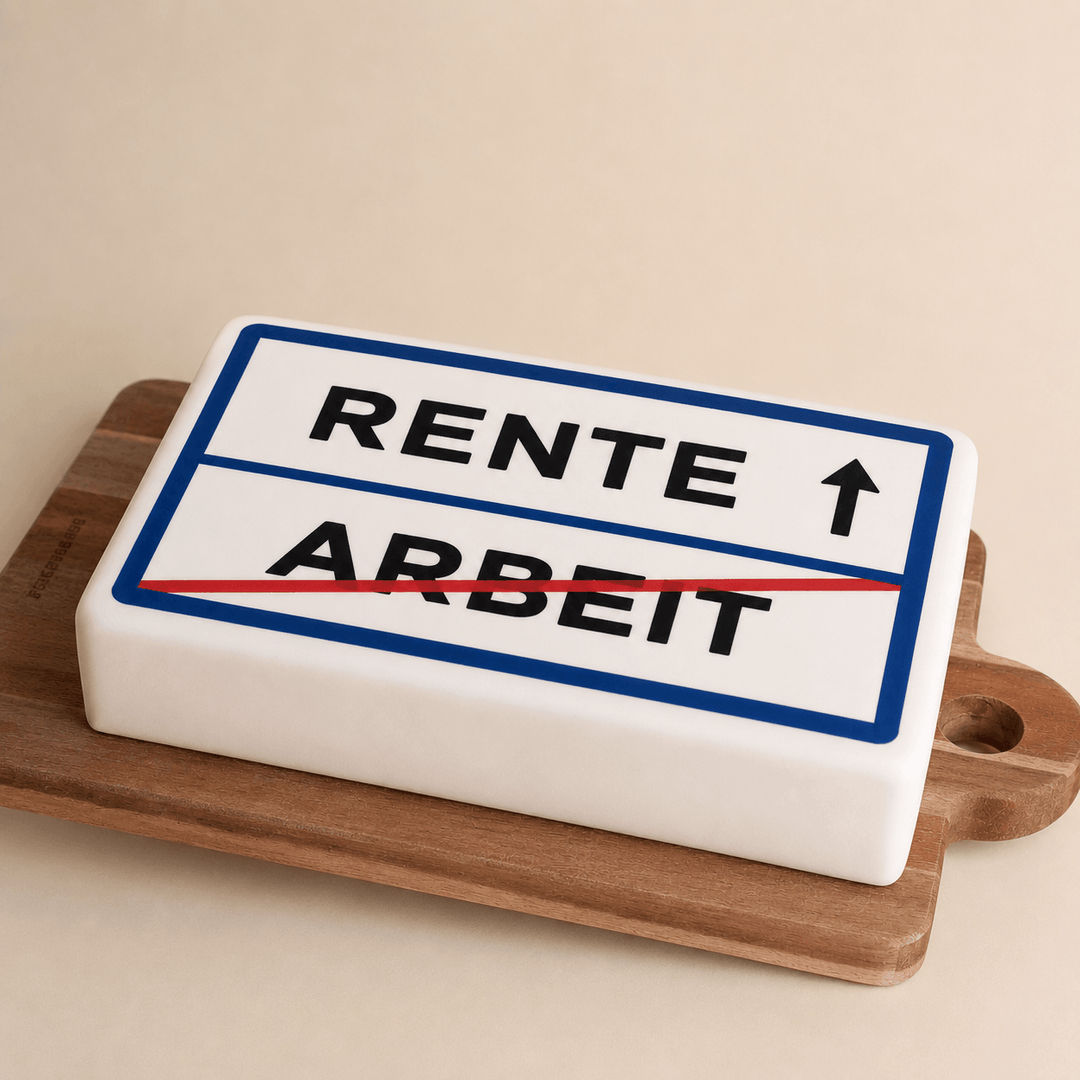 Eckige Straßenschild-Torte Rente Österreich