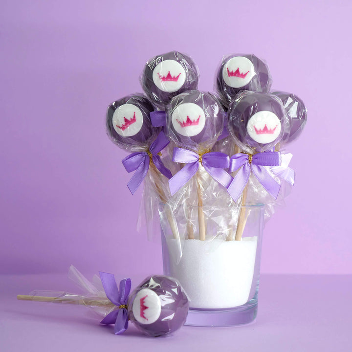 Einfarbige bunte Cake-Pops mit Logo (12 Stück)
