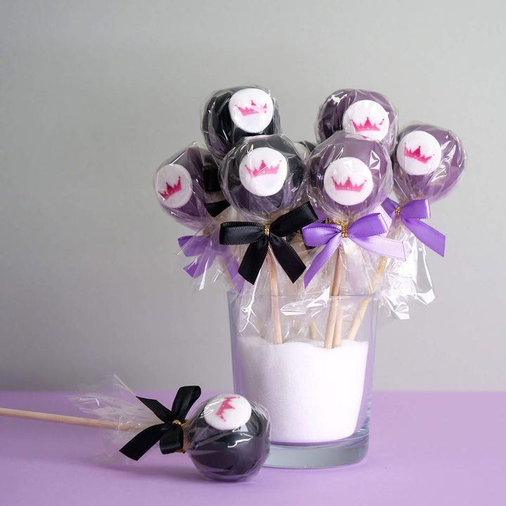 Bunte Cake-Pops mit Logo in 2 Farben (2x6 Stück)