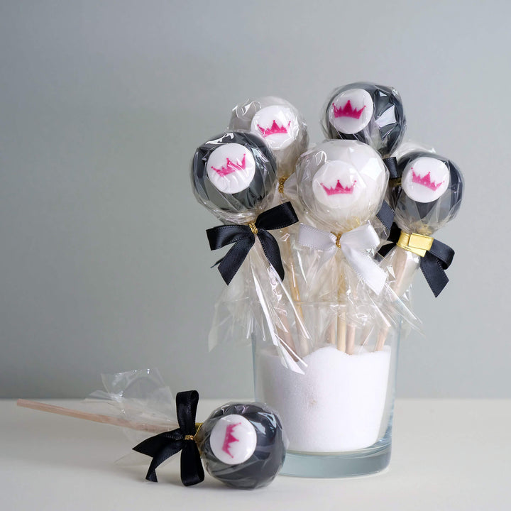 Bunte Cake-Pops mit Logo in 2 Farben (2x6 Stück)