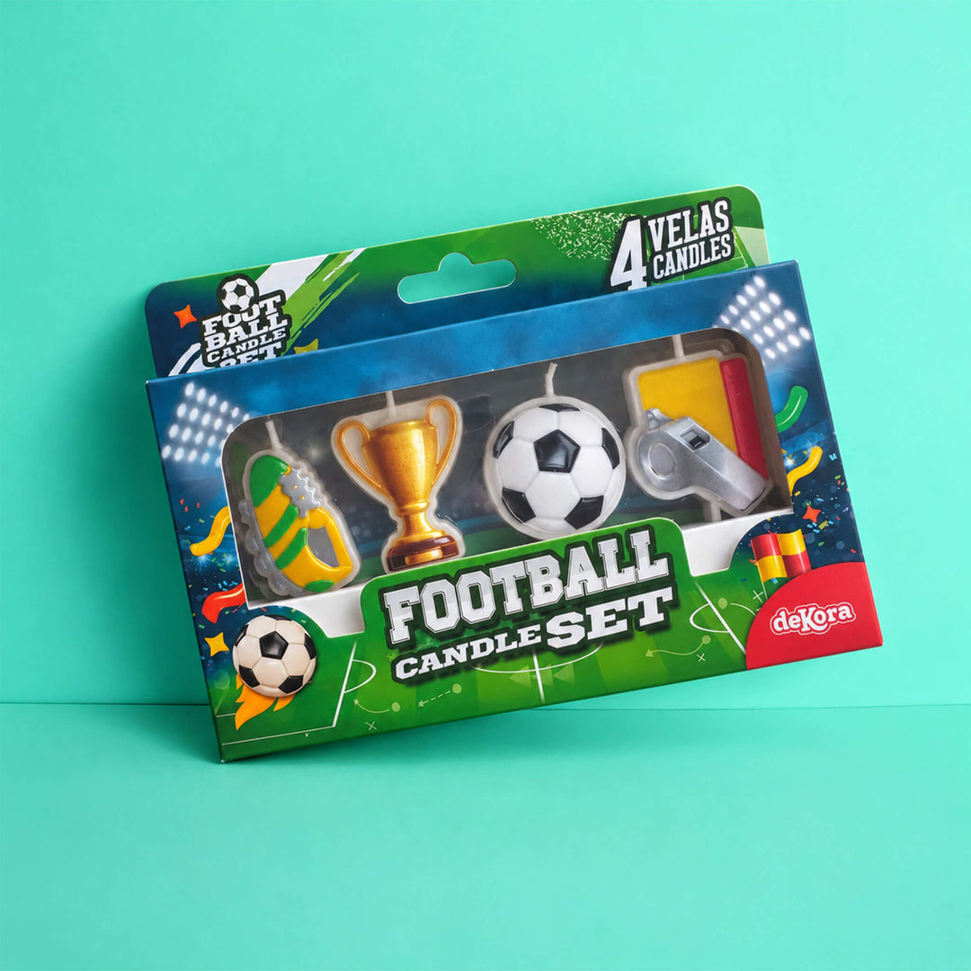Fußball Tortenkerzen-Set (4 Stück)