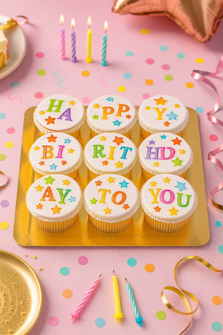Geburtstags-Cupcakes, 9 Stück