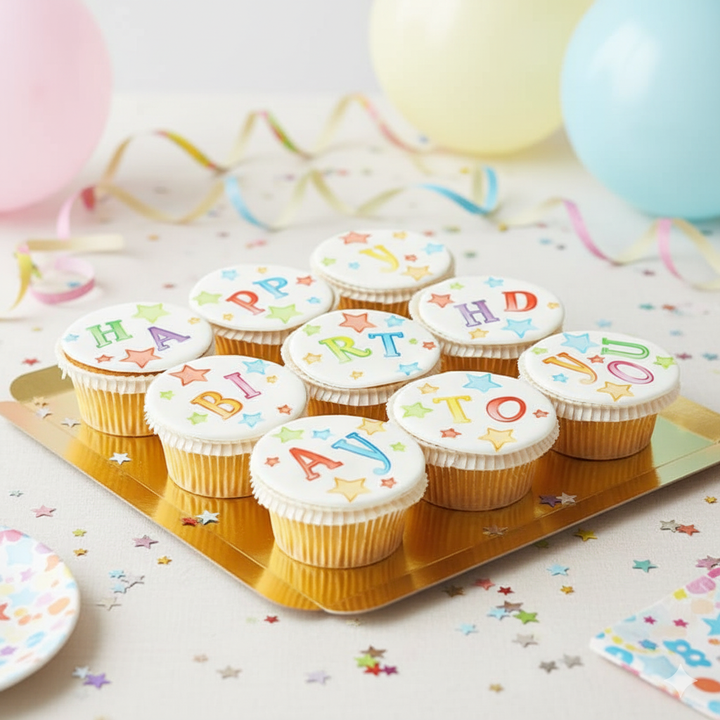 Geburtstags-Cupcakes, 9 Stück