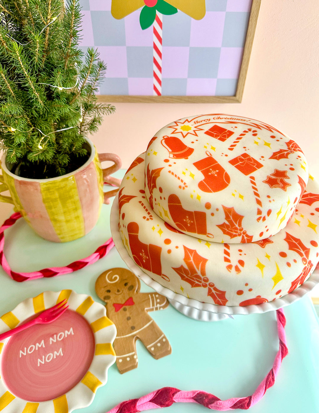 Geschenkpapier-Torte "Weihnachten"