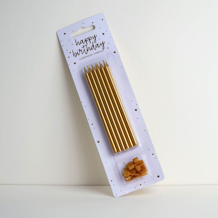 Goldene Stabkerzen (12 Stück)