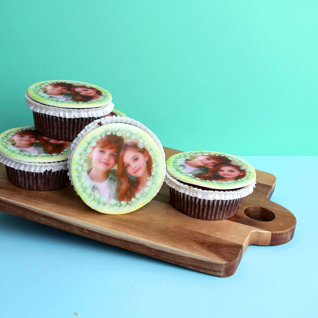 Grüne Eukalyptus Foto-Cupcakes (9 Stück)