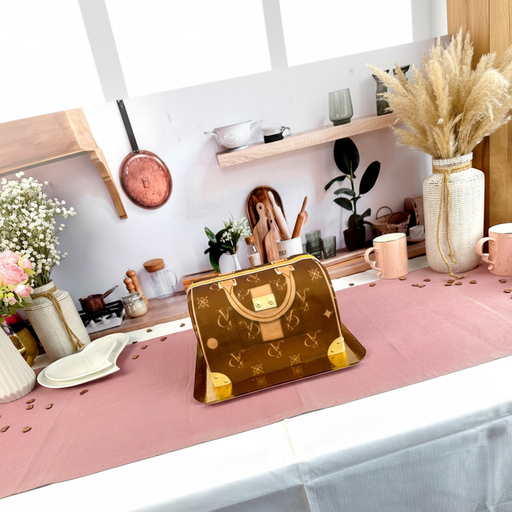 Handtaschen-Torte VG, braun mit beigen Details