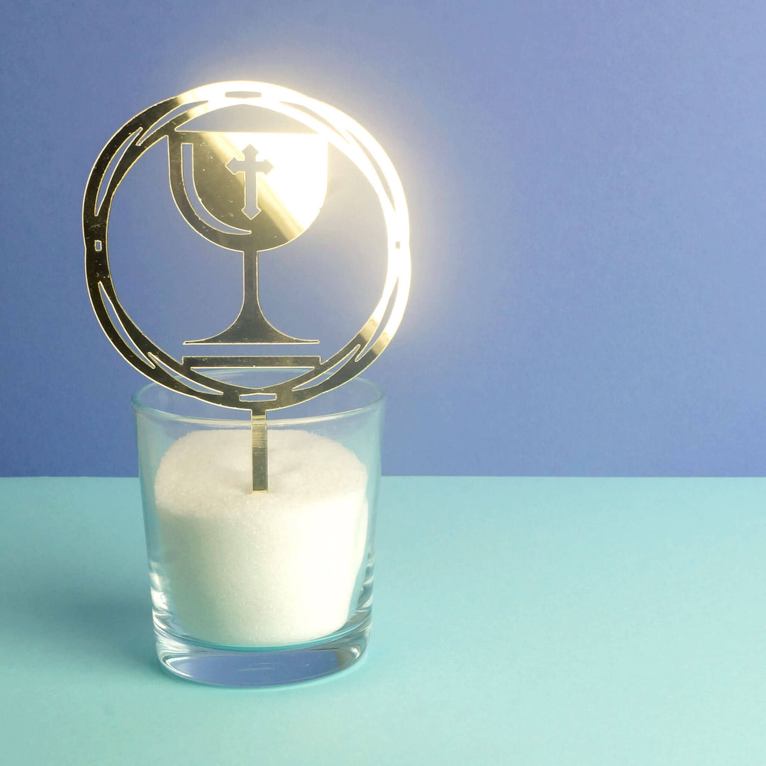 Cake-Topper "Kommunion" Gold