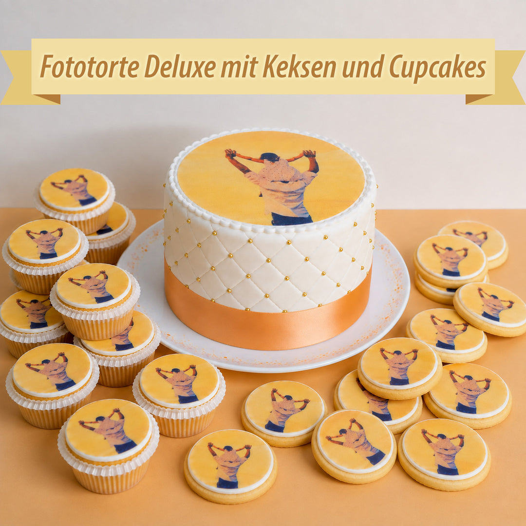 Fototorten-Set mit Keksen oder Cupcakes