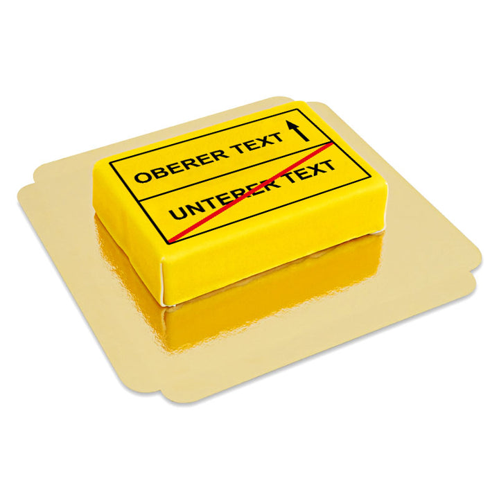 Eckige Straßenschild-Torte + individuelle Beschriftung