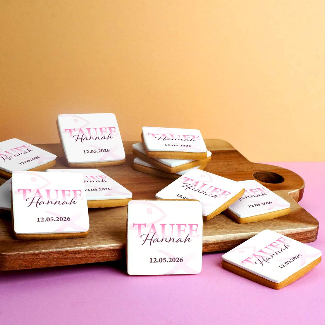 Pinke Kekse zur Taufe (12 Stück)