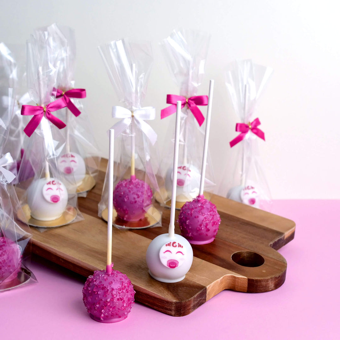 Pinke Babyface Cake-Pops (10 Stück)