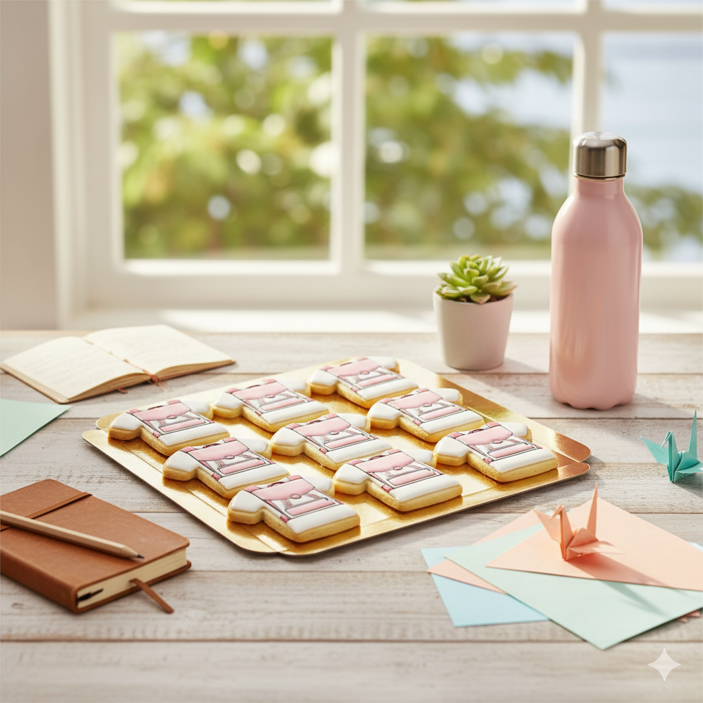 Pinke Schulranzen-Kekse (12 Stück)