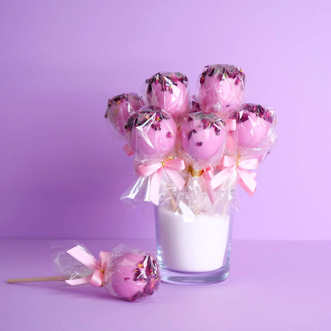 Rosa Rosenblüten Cake-Pops (12 Stück)
