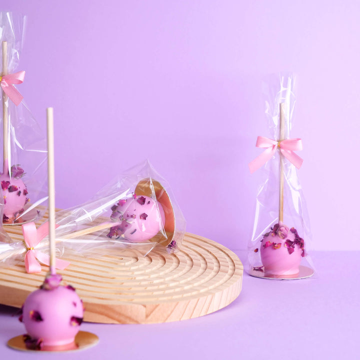 Rosa Rosenblüten Deluxe-Cake-Pops (10 Stück)