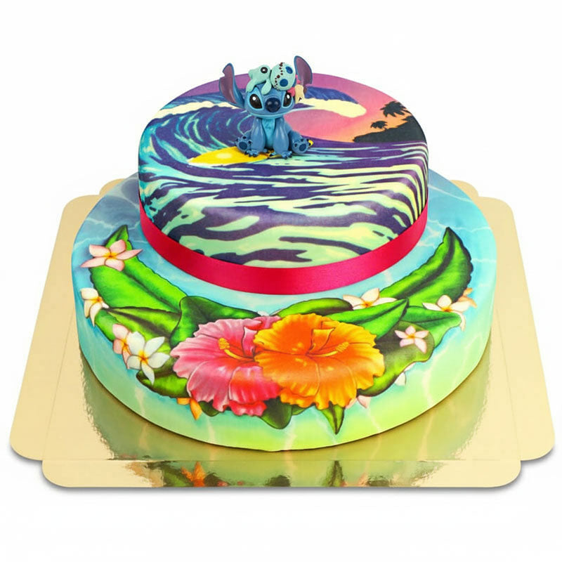 Stitch® auf 2-stöckiger Surfer-Torte