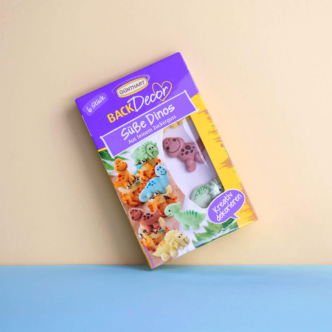 Süße Dino-Zuckerdeko (6 Stück)