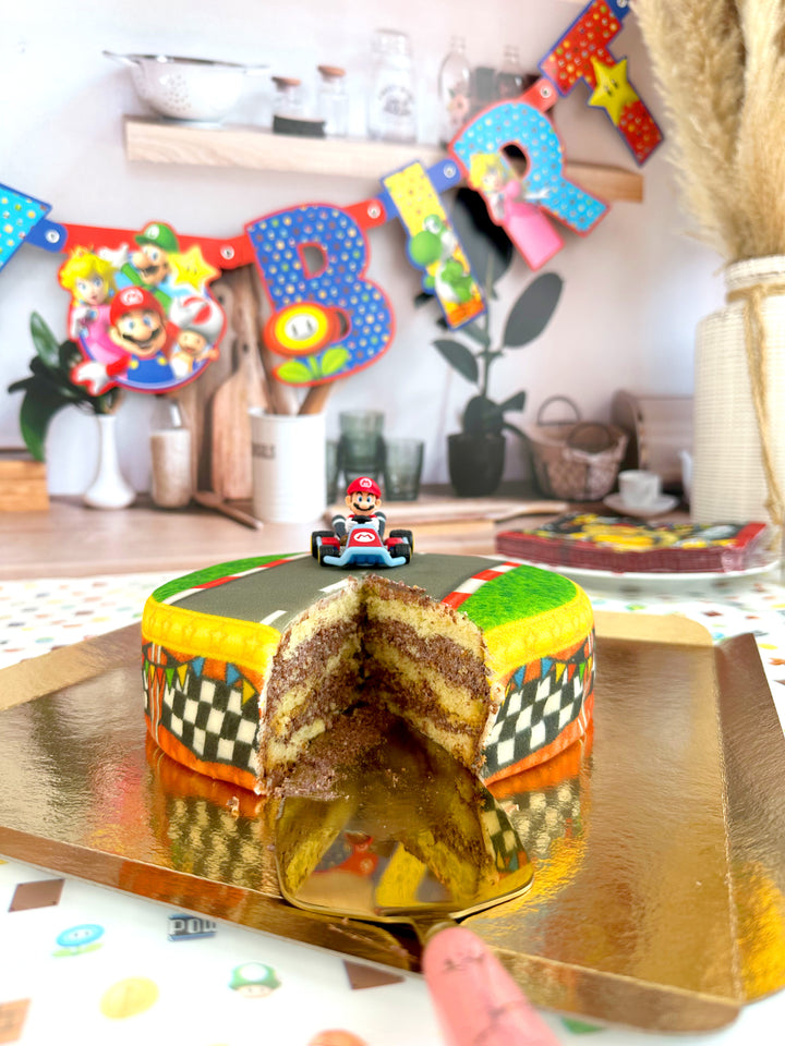 Mario Kart® auf Grasland-Rennstrecken-Torte