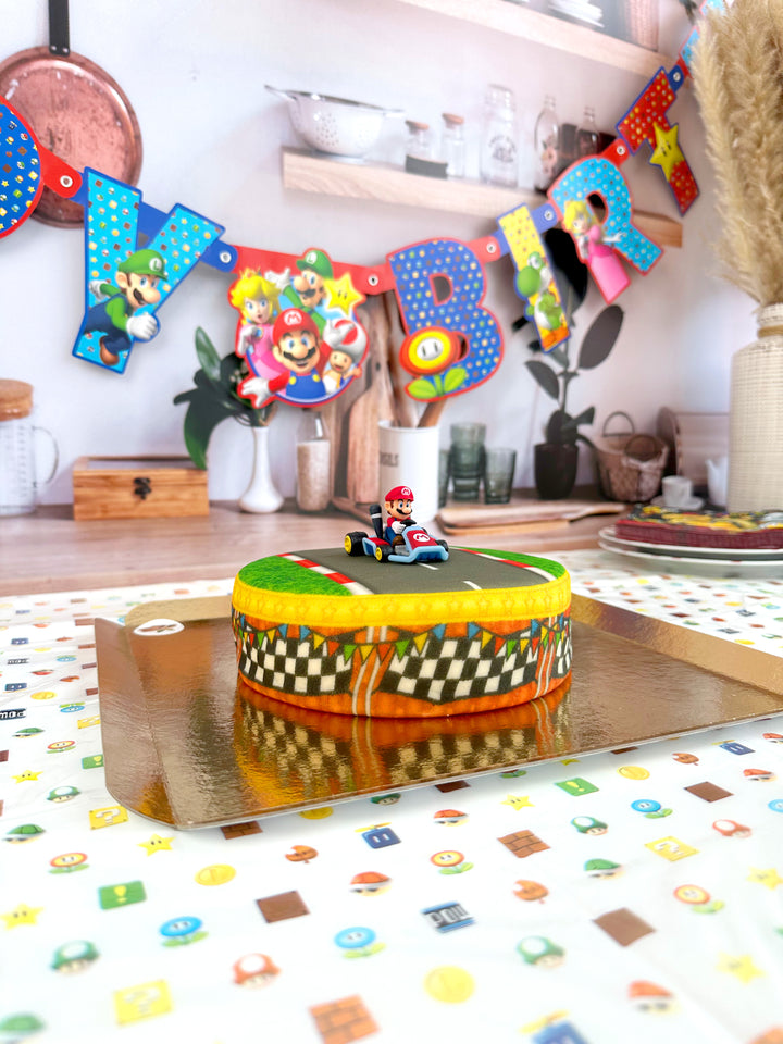 Mario Kart® auf Grasland-Rennstrecken-Torte