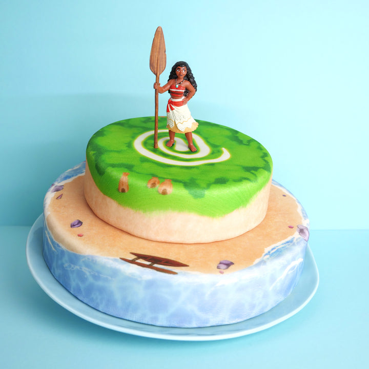 Vaiana® auf zweistöckiger Insel-Torte
