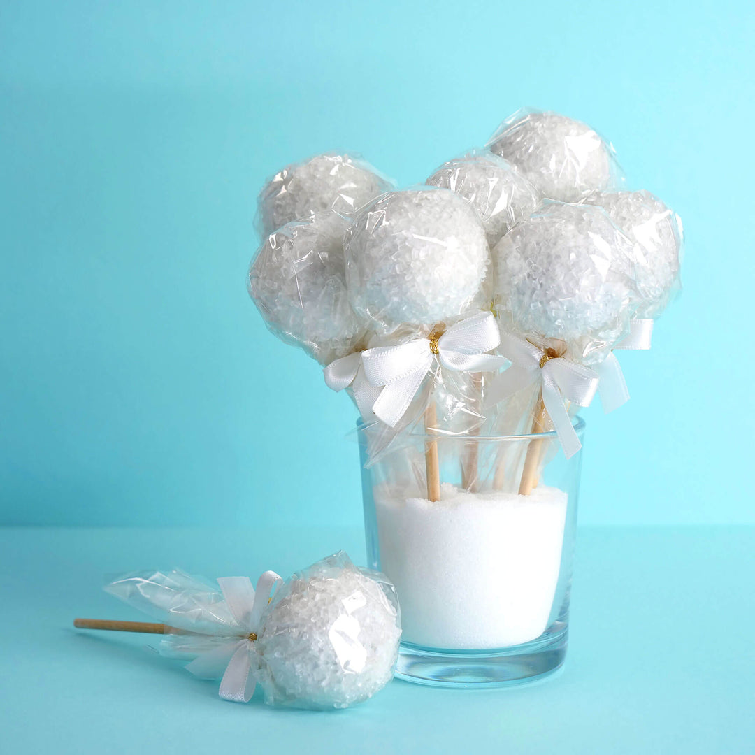 Weiße Kristall Cake-Pops (12 Stück)