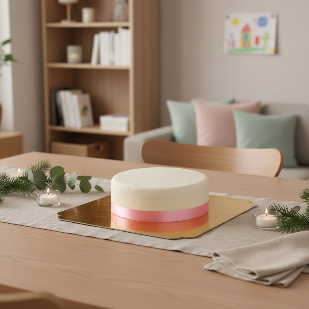 Weiße Torte mit Tortenband