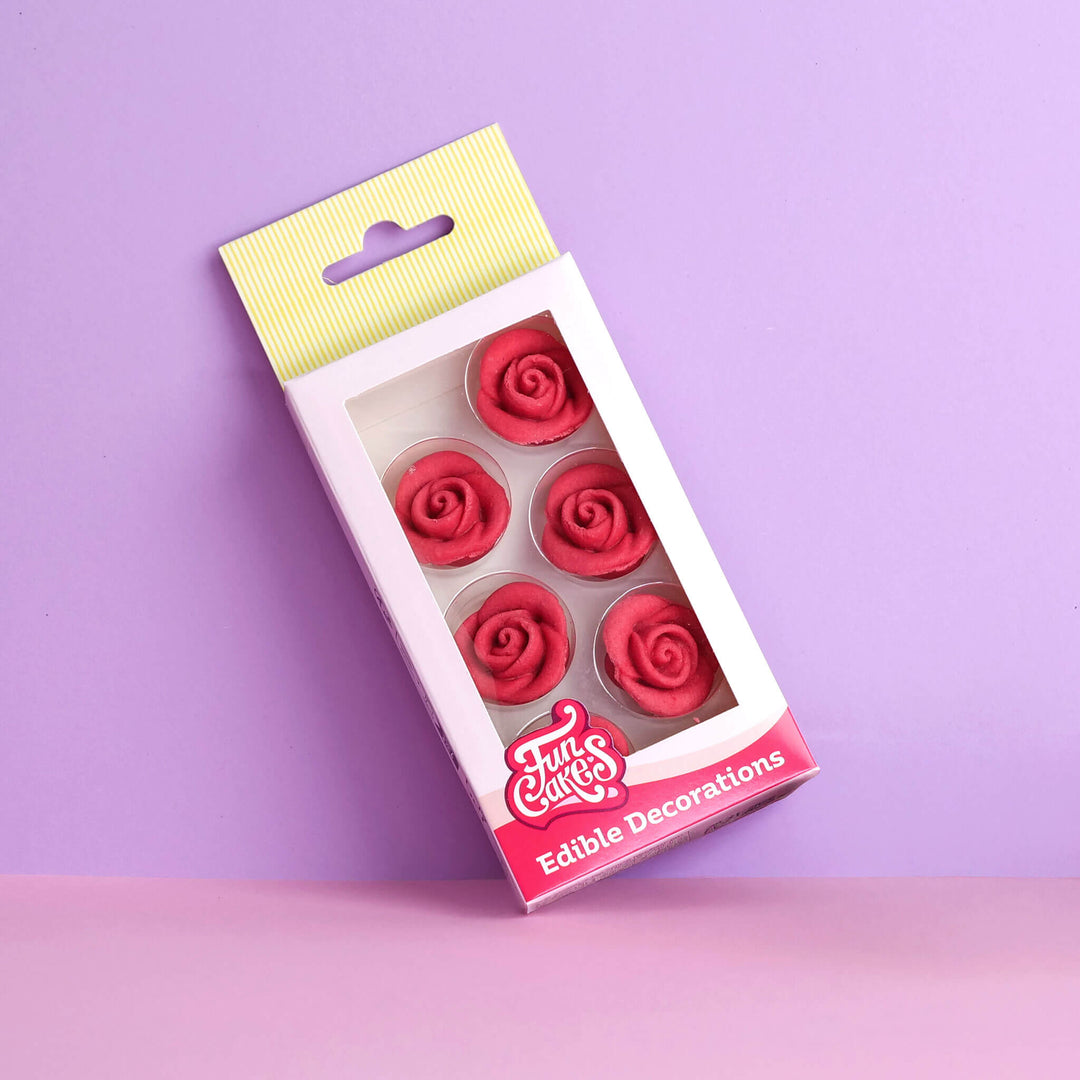 Zuckerrosen Rot (6er Set)