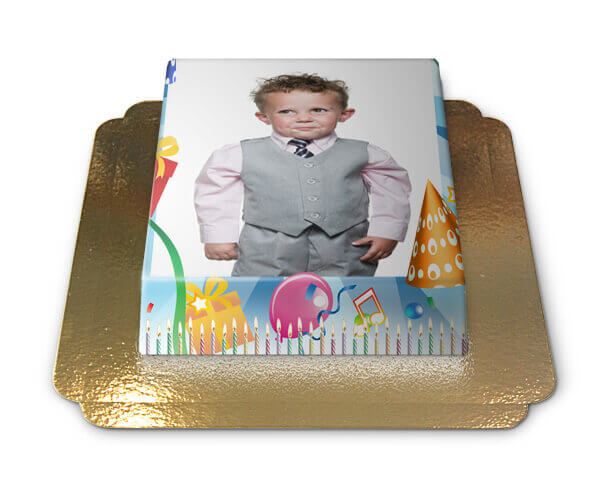 Fototorte im Geburtstags-Design