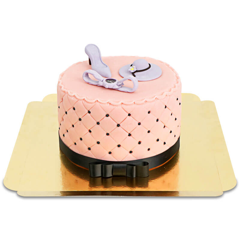 Deluxe Make-Up Torte mit bunter Zuckerdeko und schwarzem Band