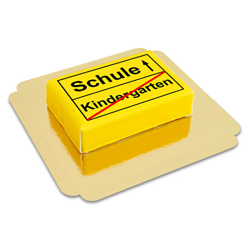 Eckige Straßenschild-Torte Einschulung