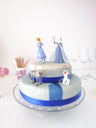 Die Eiskönigin® Elsa, Schwester Anna & Olaf Figuren auf 2-stöckiger Schneeflocken-Torte