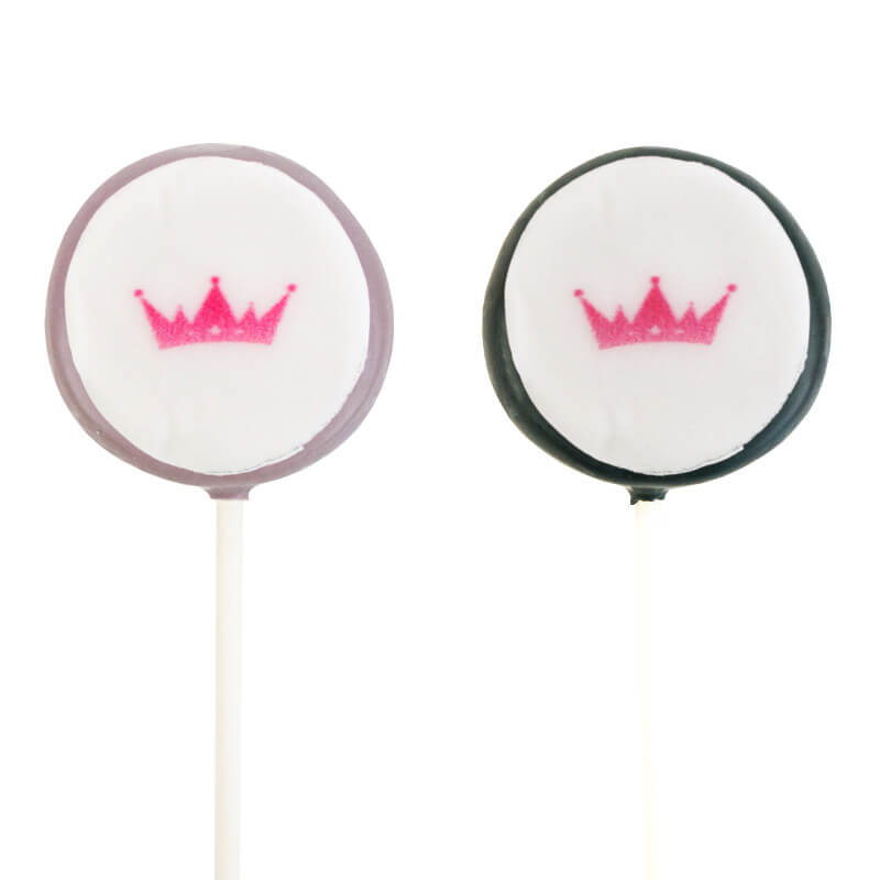 Bunte Flatpops mit Logo in 2 Farben (2x6 Stück)