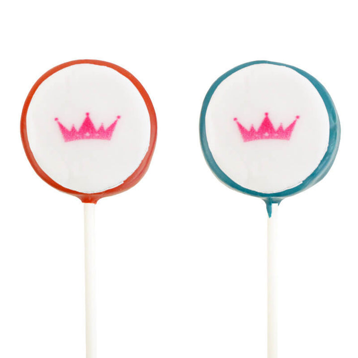 Bunte Flatpops mit Logo in 2 Farben (2x6 Stück)