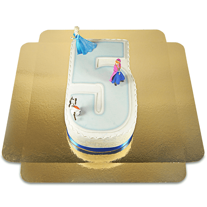 Die Eiskönigin®-Figuren Anna & Olaf auf Zahlen-Torte Nr. 5