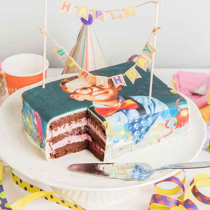 Fototorte im Geburtstags-Design
