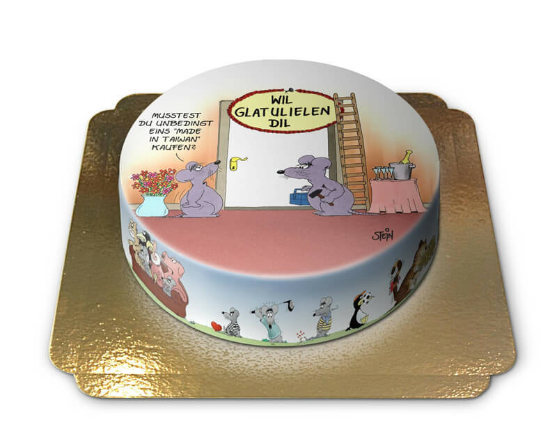 Geburtstagstorte mit Schreibfehlern - Uli Stein