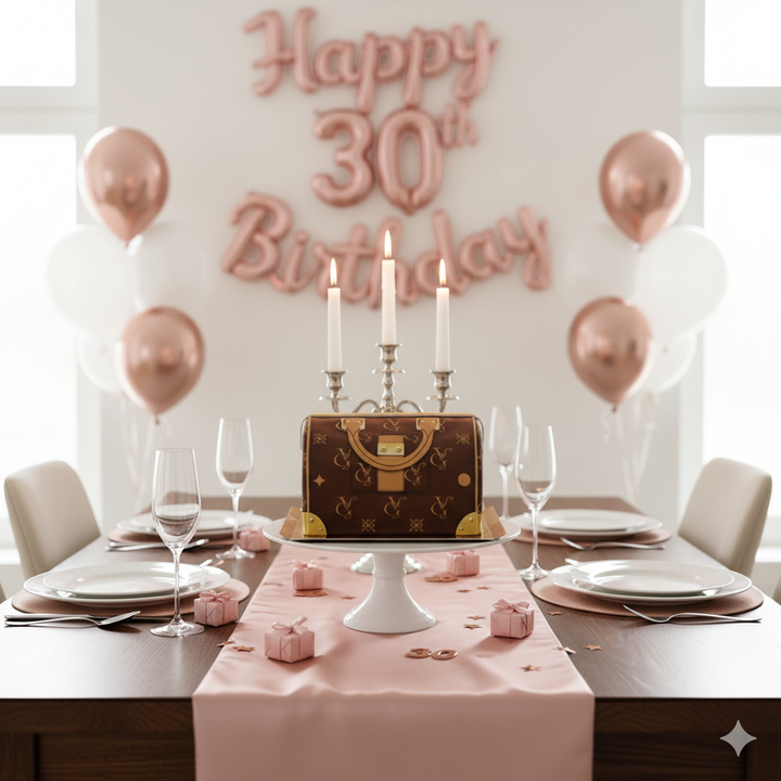 Handtaschen-Torte VG, braun mit beigen Details