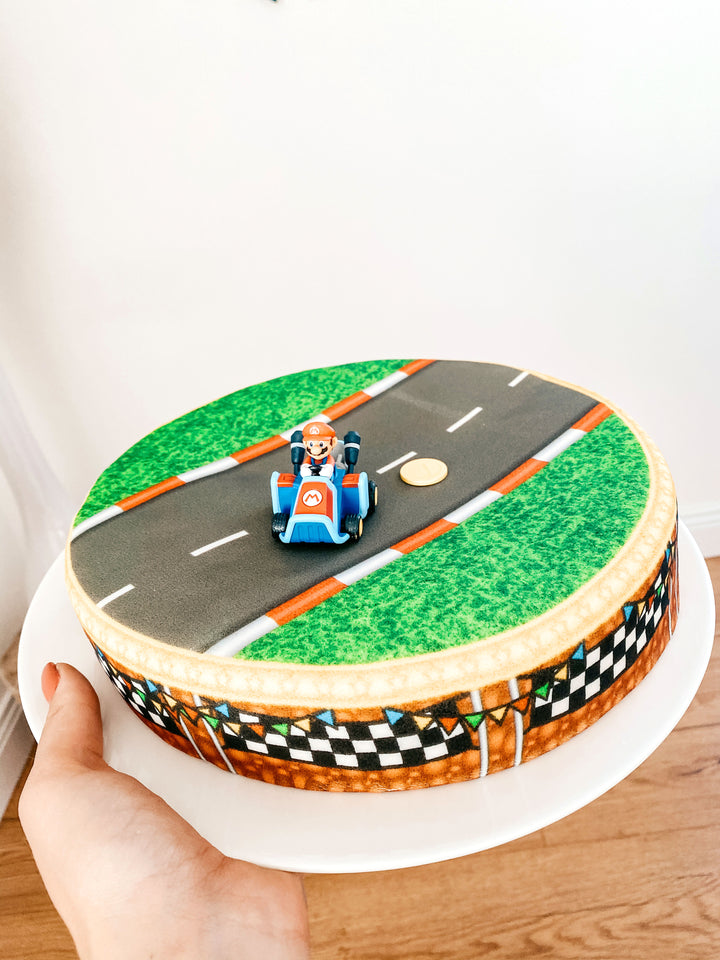 Mario Kart® auf Grasland-Rennstrecken-Torte