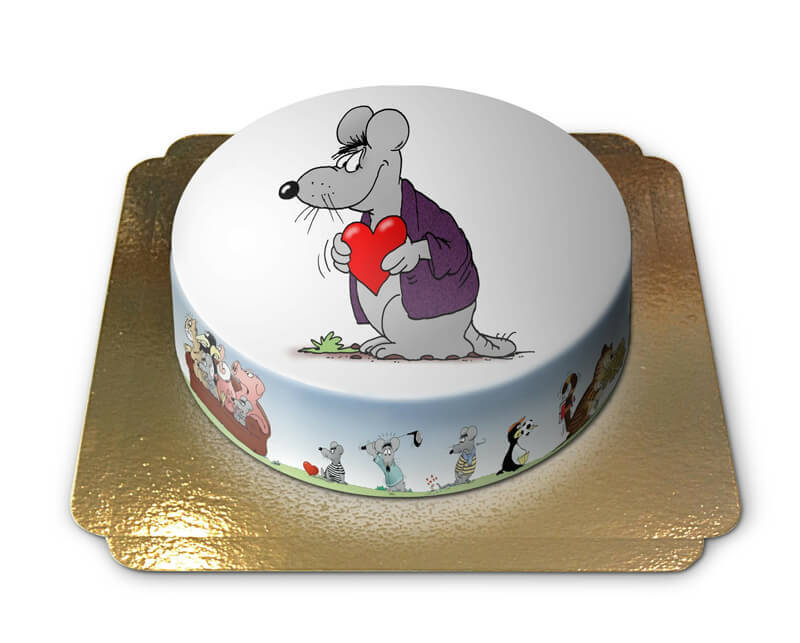 Maus mit Herz in den Händen - Uli Stein