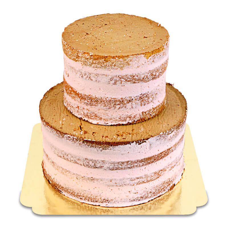 Naked Cake Erdbeere Hochzeitstorte