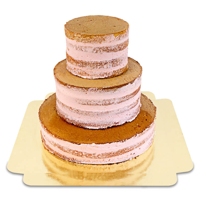 Naked Cake Erdbeer 3-stöckig