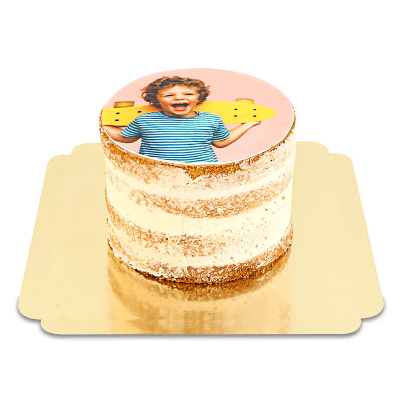 Foto-Naked-Cake Pfirsich-Maracuja mit Keks-Crunch