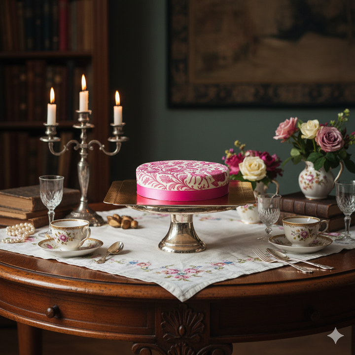 Pinke Porzellanmalerei Torte