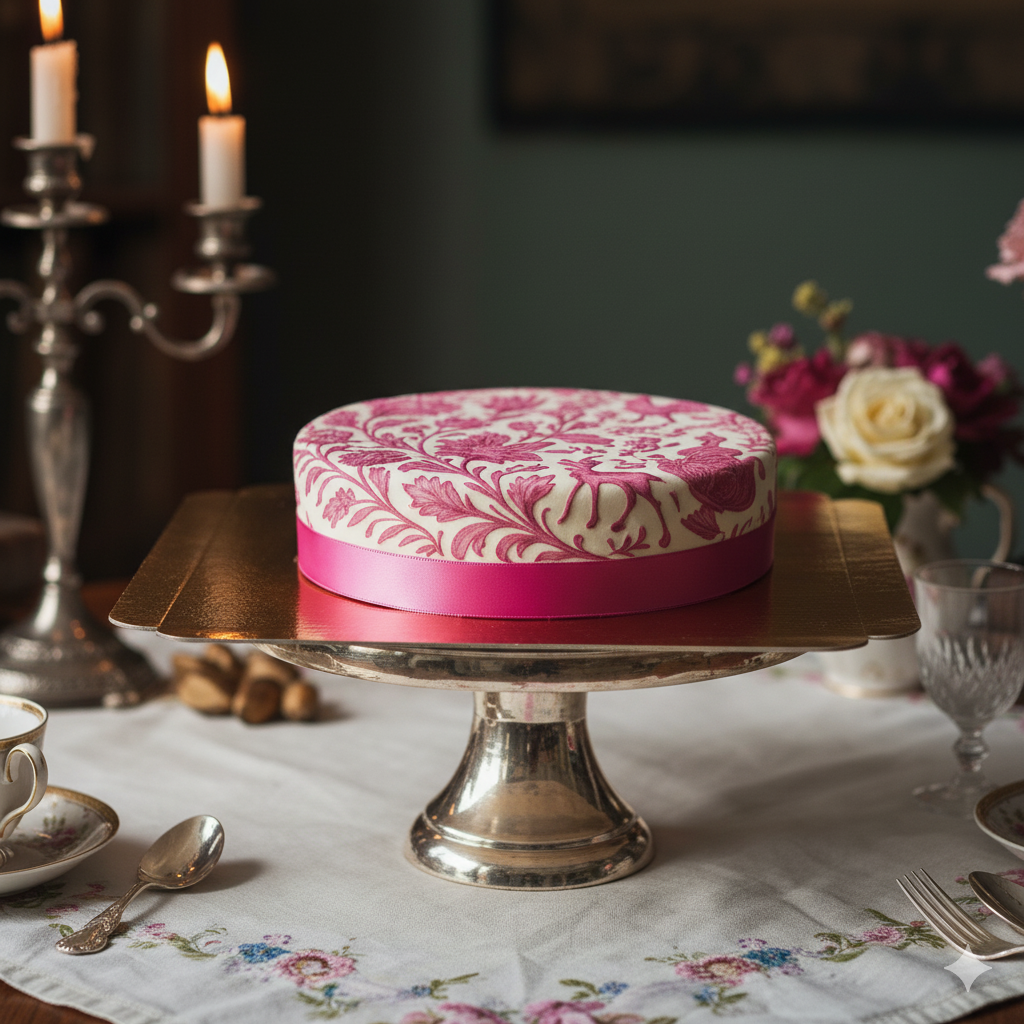 Pinke Porzellanmalerei Torte