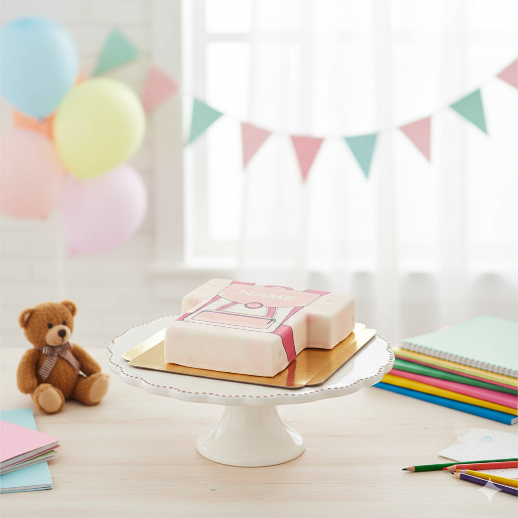 Pinke Schulranzen-Torte